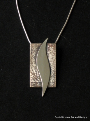 Lines pendant; sterling silver